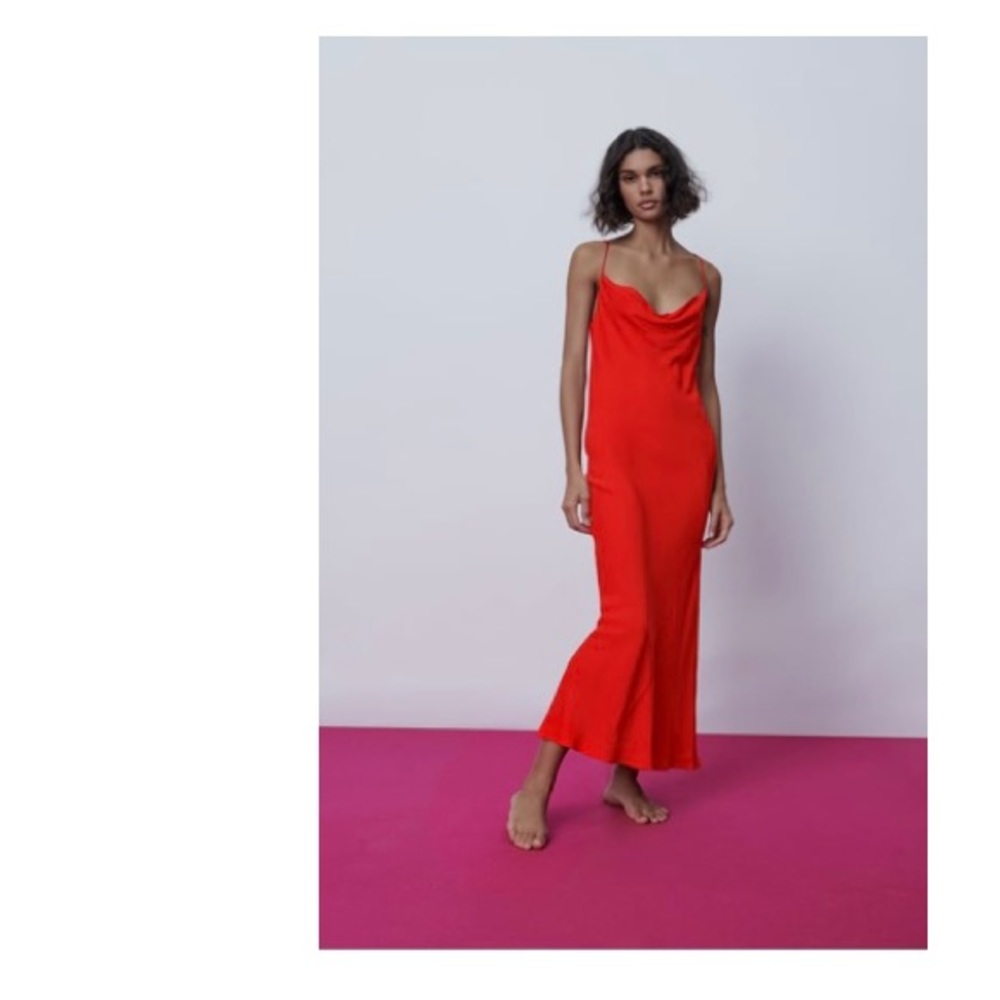 Zara Red Midi Dress